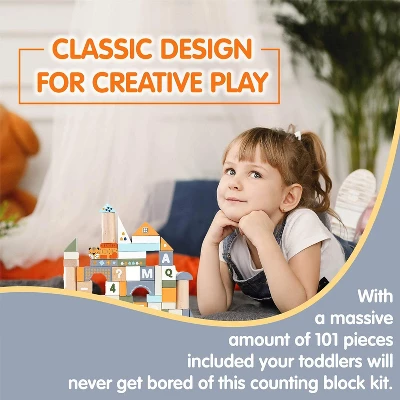 Leo & Friends Count & Spell Blocks Set For Toddlers/101 Pieces 8 Leo & Friends Count & Spell Blocks Set For Toddlers/101 Pieces - Image 6