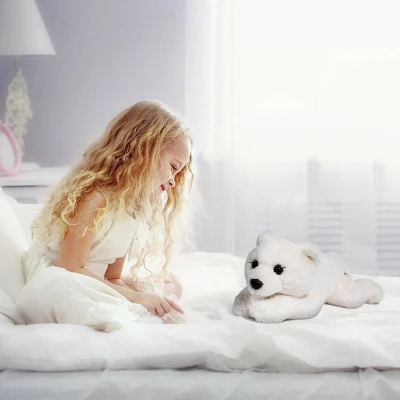 FAO Schwarz Lying Polar Bear 15" Stuffed Animal 3 FAO Schwarz Lying Polar Bear 15" Stuffed Animal