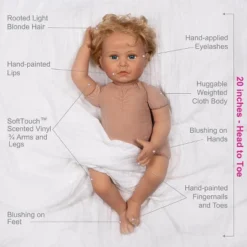 Paradise Galleries Reborn Toddler Girl Doll Lovey, 20 Inch With Medium Skin Tone, Light Blonde Hair And Blue Eyes, Made In SoftTouch Vinyl -Kids Toys Store GUEST 0a4858e4 fd08 4bcf ab1b 2234a54bb267