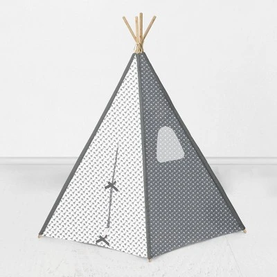 Bacati - Arrows Gray Play Tent For Kids/Toddlers, 100% Cotton Percale Fabric Cover 7 Bacati - Arrows Gray Play Tent For Kids/Toddlers, 100% Cotton Percale Fabric Cover - Image 5