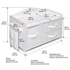 Badger Basket Doll Care Station With Three Baskets And Pocket Organizer - White Rose -Kids Toys Store GUEST 2ee873fd e177 484f a0bd d90938fb5402