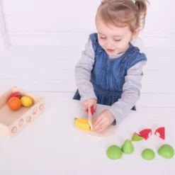 Bigjigs Toys Cutting Fruit Crate Wooden Role Play Toy Set Of 18 -Kids Toys Store GUEST 2fff15ca 7854 4044 9172 57d8948ced14