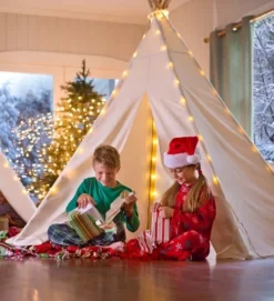 HearthSong 7Õ Cotton Canvas And Wooden Pole Indoor/Outdoor Family Tent With 7Õ Battery-Operated Tent Lights -Kids Toys Store GUEST 3607daca 2431 42ce 8c55 d5e791407429