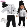 Sophia’s Silver Metallic Jacket, Black Side Stripe Joggers, Sneakers, & Hat For 18” Dolls, Silver/Black -Kids Toys Store GUEST 38cc360c b17d 4fa7 a324 b61c65727c27