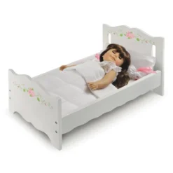 Badger Basket Doll Bed With Bedding And Free Personalization Kit - White Rose -Kids Toys Store GUEST 405d7b1c f12d 43d7 a92b 29b12cfe226f