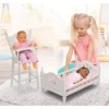 English Country Doll High Chair And Bed Set With Chevron Bedding - White/Pink -Kids Toys Store GUEST 4271c62a 6a19 4790 b163 ee22ff1625e7