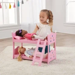 Badger Basket Blossoms & Butterflies Doll Bunk Beds With Ladder