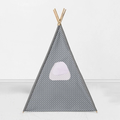 Bacati - Arrows Gray Play Tent For Kids/Toddlers, 100% Cotton Percale Fabric Cover 5 Bacati - Arrows Gray Play Tent For Kids/Toddlers, 100% Cotton Percale Fabric Cover - Image 3