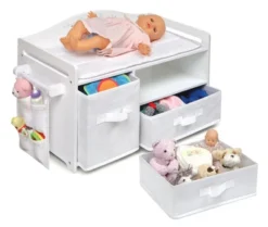 Badger Basket Doll Care Station With Three Baskets And Pocket Organizer - White Rose -Kids Toys Store GUEST 57295b94 d4c6 453a 99e7 e8dc91e4e653