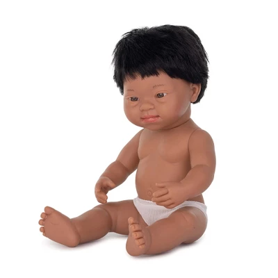 Miniland Educational Anatomically Correct 15" Baby Doll, Down Syndrome Boy 4 Miniland Educational Anatomically Correct 15" Baby Doll, Down Syndrome Boy - Image 2