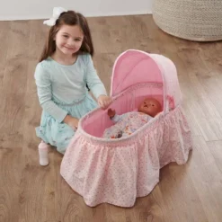 Badger Basket Folding Doll Cradle With Rosebud Fabric -Kids Toys Store GUEST 6b49a091 4cd1 42e0 a5ca 06a9b2cc4a7a