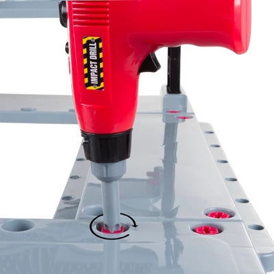 Toy Time Kids Pretend 75-Piece Woodworking Set And Mechanic Workshop With Battery-Powered Drill And Accessories 9 Toy Time Kids Pretend 75-Piece Woodworking Set And Mechanic Workshop With Battery-Powered Drill And Accessories - Image 7