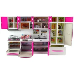 Link Little Princess Modern Kitchen Full Deluxe Kit Kitchen Playset With Toy Doll, Lights, And Sounds