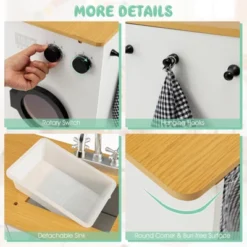 Costway Kids 2-Piece Kitchen Play Set Pretend Chef Toy Set W/ Range Hood & Stove Burner -Kids Toys Store GUEST 797614e6 2c92 46b2 b75e f7d68d487961