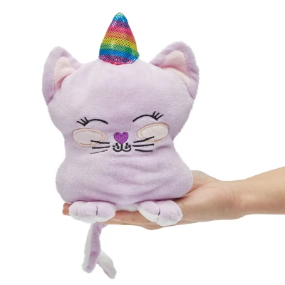 Small Reversible Caticorn Plush Toy, Lavender And White Caticorn Plushie With Rainbow Horn (6 X 12 In) 4 Small Reversible Caticorn Plush Toy, Lavender And White Caticorn Plushie With Rainbow Horn (6 X 12 In) - Image 2
