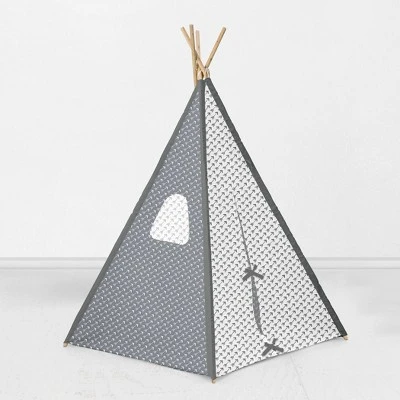 Bacati - Arrows Gray Play Tent For Kids/Toddlers, 100% Cotton Percale Fabric Cover 6 Bacati - Arrows Gray Play Tent For Kids/Toddlers, 100% Cotton Percale Fabric Cover - Image 4