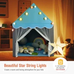 Costway Kids Playhouse Tent Large Castle Fairy Tent Gift W/Star Lights Mat -Kids Toys Store GUEST 835f5191 e861 46c8 bb1c 8b96798d04aa