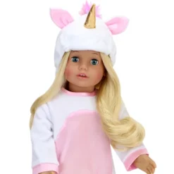 Sophia’s Unicorn Costume With Rainbow Hair For 18" Dolls, White