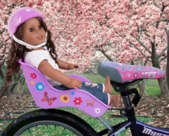 Ride Along Dolly Bike Seat & Helmet For American Girl Doll, Purple