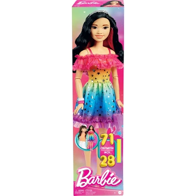 Barbie 28" Large Doll With Black Hair And Rainbow Dress 7 Barbie 28" Large Doll With Black Hair And Rainbow Dress - Image 5