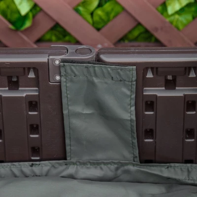 Outsunny Kids Outdoor Sandbox With Cover Garden Bed, Easy Assembly Children's Play Station For Backyard, Brown 7 Outsunny Kids Outdoor Sandbox With Cover Garden Bed, Easy Assembly Children's Play Station For Backyard, Brown - Image 5