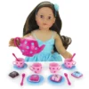 Sophia’s 17 Piece Tea Set With Petit Four Cakes For 18" Dolls, Pink