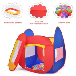 Costway Portable Kid Baby Play House Indoor Outdoor Toy Tent Game Playhut With 100 Balls -Kids Toys Store GUEST ab45c607 5255 4377 b07b 1224f1f6f9d3