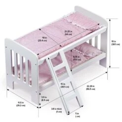Badger Basket Doll Bunk Bed With Bedding, Ladder, And Free Personalization Kit - White/Pink/Gingham -Kids Toys Store GUEST ad333bb8 902f 40e3 abcb 62085f48b90f