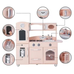 Pink Wooden Toy Kitchen With Fridge Freezer And Oven By Teamson Kids TD-11414P -Kids Toys Store GUEST aeb41498 2ebc 494c 916d ccbdc27bbd9a