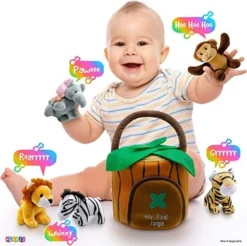Baby Plush Talking Stuffed Animals Jungle 6 Pcs Set With Carrier For Kids Includes Jungle House, Elephant, Tiger, Lion, Zebra, And Monkey - Play22usa -Kids Toys Store GUEST b038bec3 eb9d 4c65 bda8 1a4e1bd55ab1