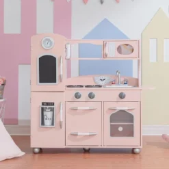 Pink Wooden Toy Kitchen With Fridge Freezer And Oven By Teamson Kids TD-11414P -Kids Toys Store GUEST b28abdff 78ef 4b3b 8da6 5f05c5d8add3