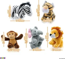Baby Plush Talking Stuffed Animals Jungle 6 Pcs Set With Carrier For Kids Includes Jungle House, Elephant, Tiger, Lion, Zebra, And Monkey - Play22usa -Kids Toys Store GUEST b2ec9929 0f6d 4be2 bf81 300053773ea1