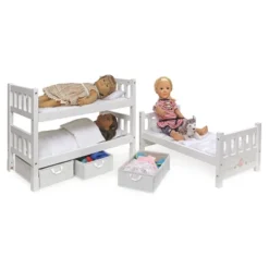 Badger Basket 1-2-3 Convertible Doll Bunk Bed With Bedding And Baskets - White Rose -Kids Toys Store GUEST b796b7b0 a431 4d6a b594 5610ea2dee66