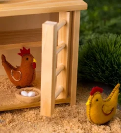 HearthSong Wooden Chicken Coop With Real Working Doors And Ramp For Imaginative Play, Measures 9_"L X 5_"W X 8"H -Kids Toys Store GUEST bb1a1ec2 2c03 4e19 a2fb 72432da0db86
