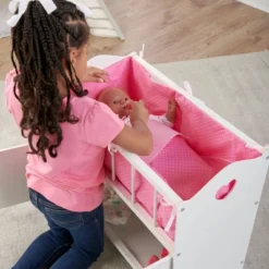 Badger Basket Storage Doll Crib With Bedding And Free Personalization Kit - White -Kids Toys Store GUEST be157b1f e8b2 4fde b0af 06338d2905ed