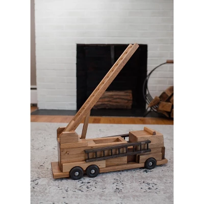 Remley Kids Wooden Toy Firetruck With Ladders 3 Remley Kids Wooden Toy Firetruck With Ladders
