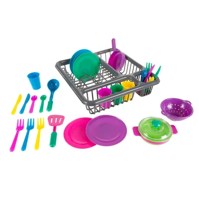 Toy Time 27-pc Kids' Play Dish Set With Dish Drainer 4 Toy Time 27-pc Kids' Play Dish Set With Dish Drainer - Image 2