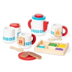 Melissa & Doug 22-Piece Steep And Serve Wooden Tea Set - Play Food And Kitchen Accessories -Kids Toys Store GUEST c784b287 4e55 4eec 8669 1f8cf2bd478d