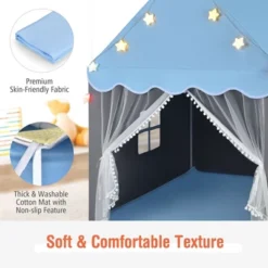 Costway Kids Playhouse Tent Large Castle Fairy Tent Gift W/Star Lights Mat -Kids Toys Store GUEST cbc54a7e c8aa 468a 860c 85fb1a88572e