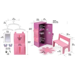 Badger Basket School Style Single Doll Locker Set With Bench, Rug And Accessories - Purple/Pink -Kids Toys Store GUEST e3f7c417 cf03 41a4 b1e5 8940a26f09a9