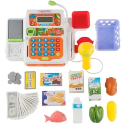 Toy Time Pretend Cash Register And Supermarket Playset