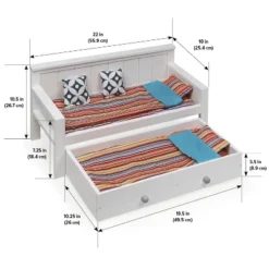 Sofa/Daybed With Trundle For 18" Dolls - White/Multi -Kids Toys Store GUEST e7c8bfca 56be 4b6a 8a92 f7c055588558