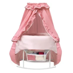 Badger Basket Kisses Rocking Doll Bassinet - Pink/White -Kids Toys Store GUEST e7e36631 df2d 4da5 9593 38f3df3499fa
