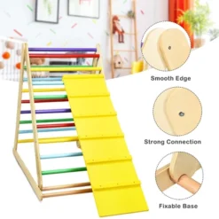 Costway Foldable Wooden Climbing Triangle Indoor Climber W/Ladder For Baby Toddler -Kids Toys Store GUEST ebd84836 f7ab 47ce a4f5 f2b452faad1c