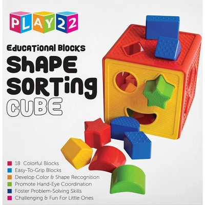 Baby Shape Sorter Toy Blocks - Childrens Blocks Includes 18 Shapes - Color Recognition Shape Toys With Colorful Sorter Cube Box - Play22Usa 9 Baby Shape Sorter Toy Blocks - Childrens Blocks Includes 18 Shapes - Color Recognition Shape Toys With Colorful Sorter Cube Box - Play22Usa - Image 7
