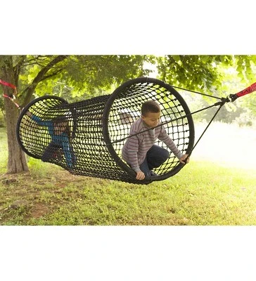 HearthSong 6-Foot Kids' Weather-Resistant Hanging Woven Rope Tunnel Bridge 3 HearthSong 6-Foot Kids' Weather-Resistant Hanging Woven Rope Tunnel Bridge
