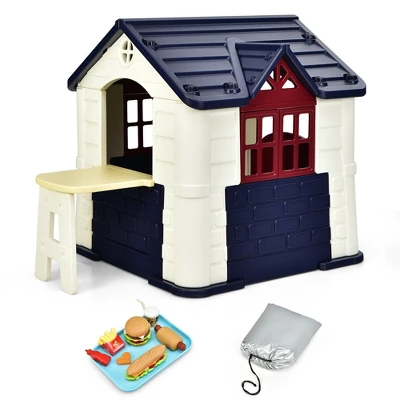 Costway Kid's Playhouse Games Cottage W/ 7 PCS Toy Set & Waterproof Cover 11 Costway Kid's Playhouse Games Cottage W/ 7 PCS Toy Set & Waterproof Cover - Image 9