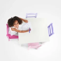 5pc Forever Kids' Wood Table And 4 Chair Set White - Humble Crew -Kids Toys Store GUEST fd0b9944 ee8d 4521 bd26 7932b385f5cc